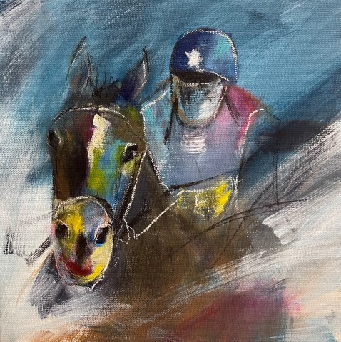 sport, horse racing, Mustang I, Acrylic on canvas, SGD 150, painting, Megha Nema